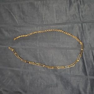 18k gold plated necklace paperclip